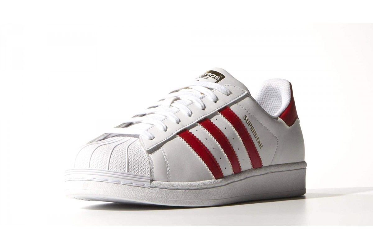 adidas superstar femme blanche et rouge